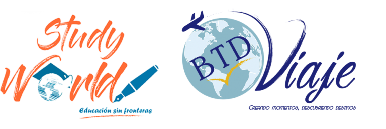 Logos juntos de Study World y BTD Viaje